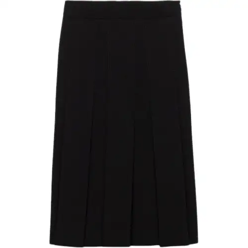 Prada pleated-panel midi skirt