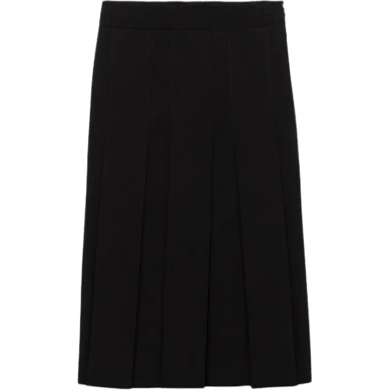 Prada pleated-panel midi skirt