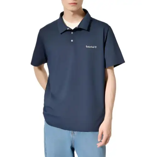 Timberland Polo Shirts Unisex Blue Lapel Moderate
