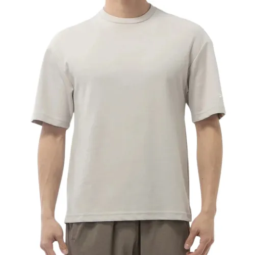 Reebok T Shirts Men's Beige Gray Crew Neck