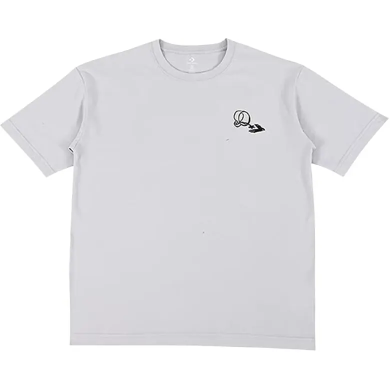 Converse T-Shirts Men's Gray Crew Neck Moderate