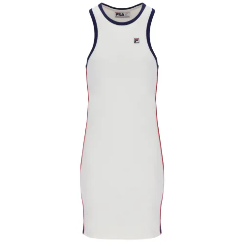 FILA Slip Dresses Women's White Crew Neck Moderate Mid Length