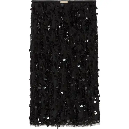 Gucci Sequin embroidered lace skirt