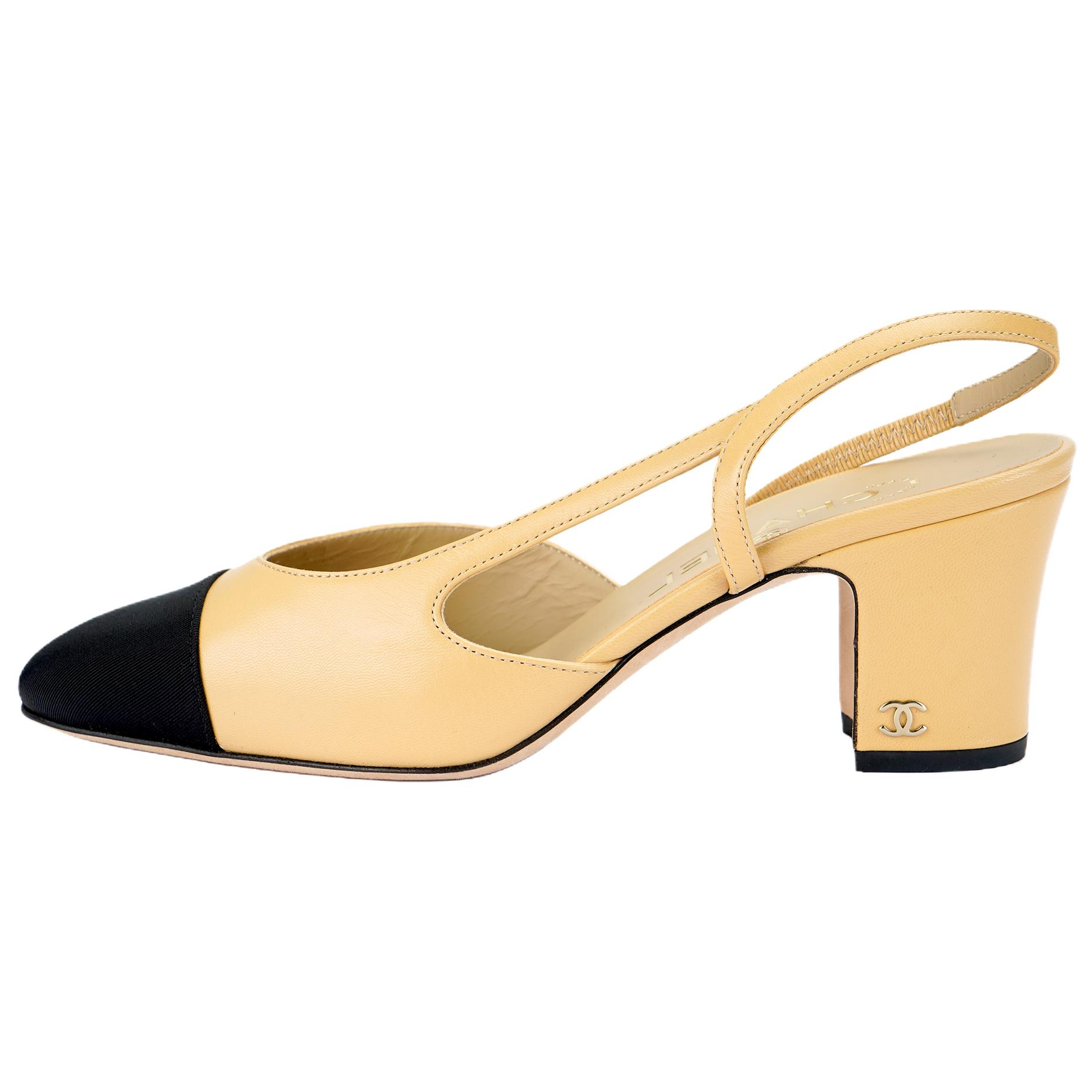 CHANEL Шанель после со шнурками Удобно и универсально широкий каблук на высоком каблуке обувь женский цвет "слоновой кости"