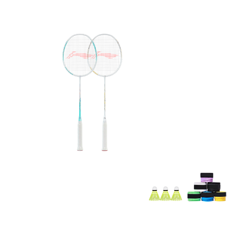 Li Ning Thunder 9 Carbon Aluminum Badminton Rackets Control Type All around Defense Entry level 665mm Double Rackets