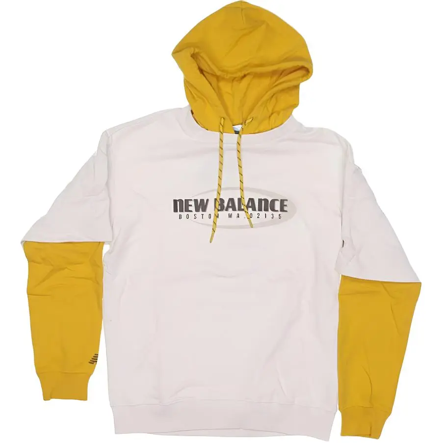 New Balance Sweatshirts Men's White Hooded Moderate