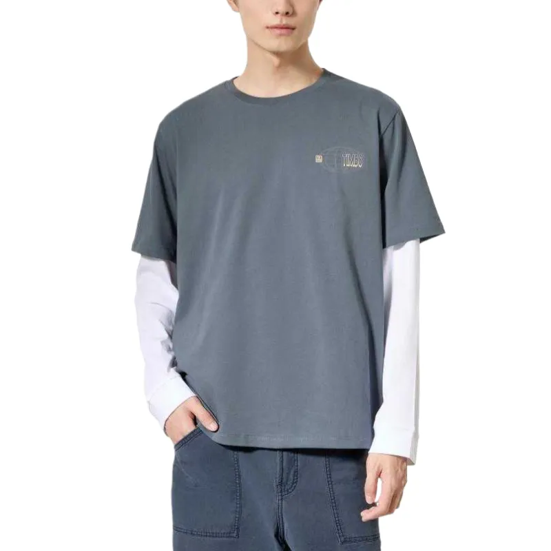 Timberland T Shirts Men's Rock Cyan Crew Neck Moderate