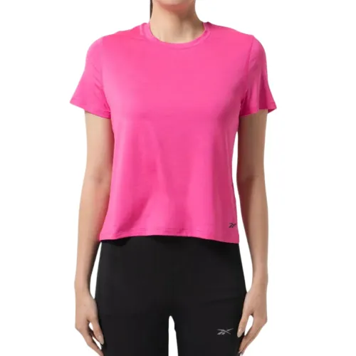 Reebok T Shirts Women's Pink Crew Neck Moderate