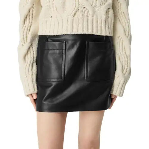 Bottega Veneta FW25 Leather Short Skirts Women's