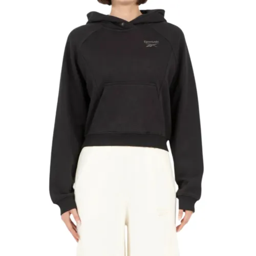Reebok Sweatshirts Women's Black Hooded Moderate Regular