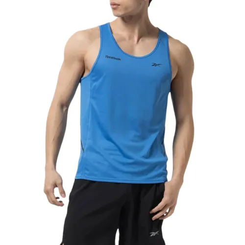 Reebok Tank Tops Men's Blue Crew Neck Moderate