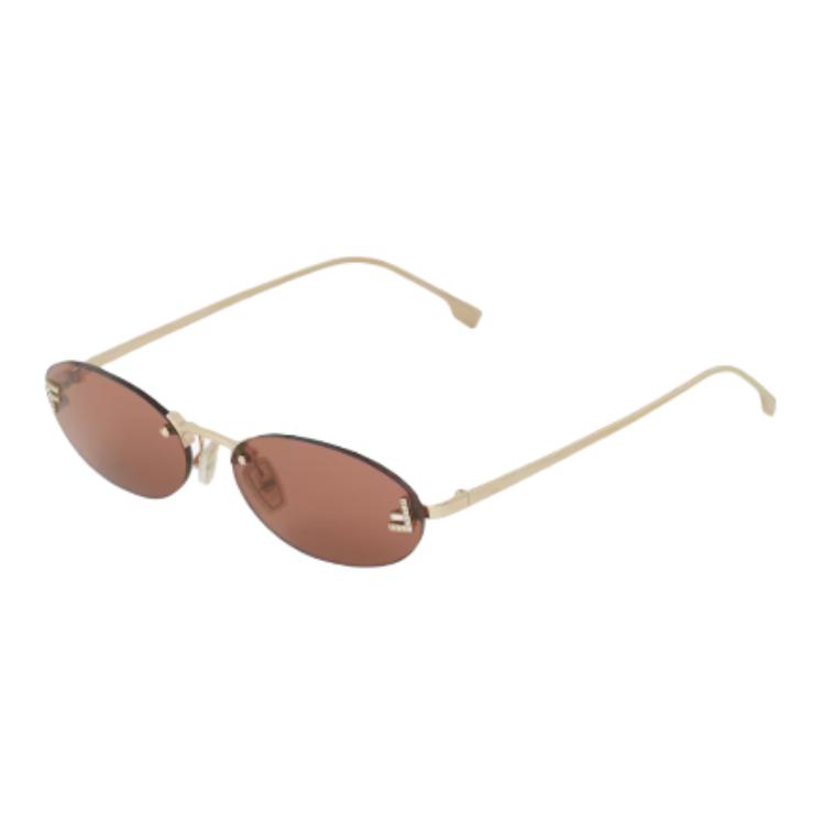 Женские очки Fendi Oval (коричневые)