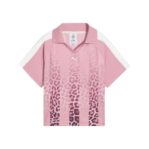 PUMA T Shirts Women's Pink Lapel Moderate