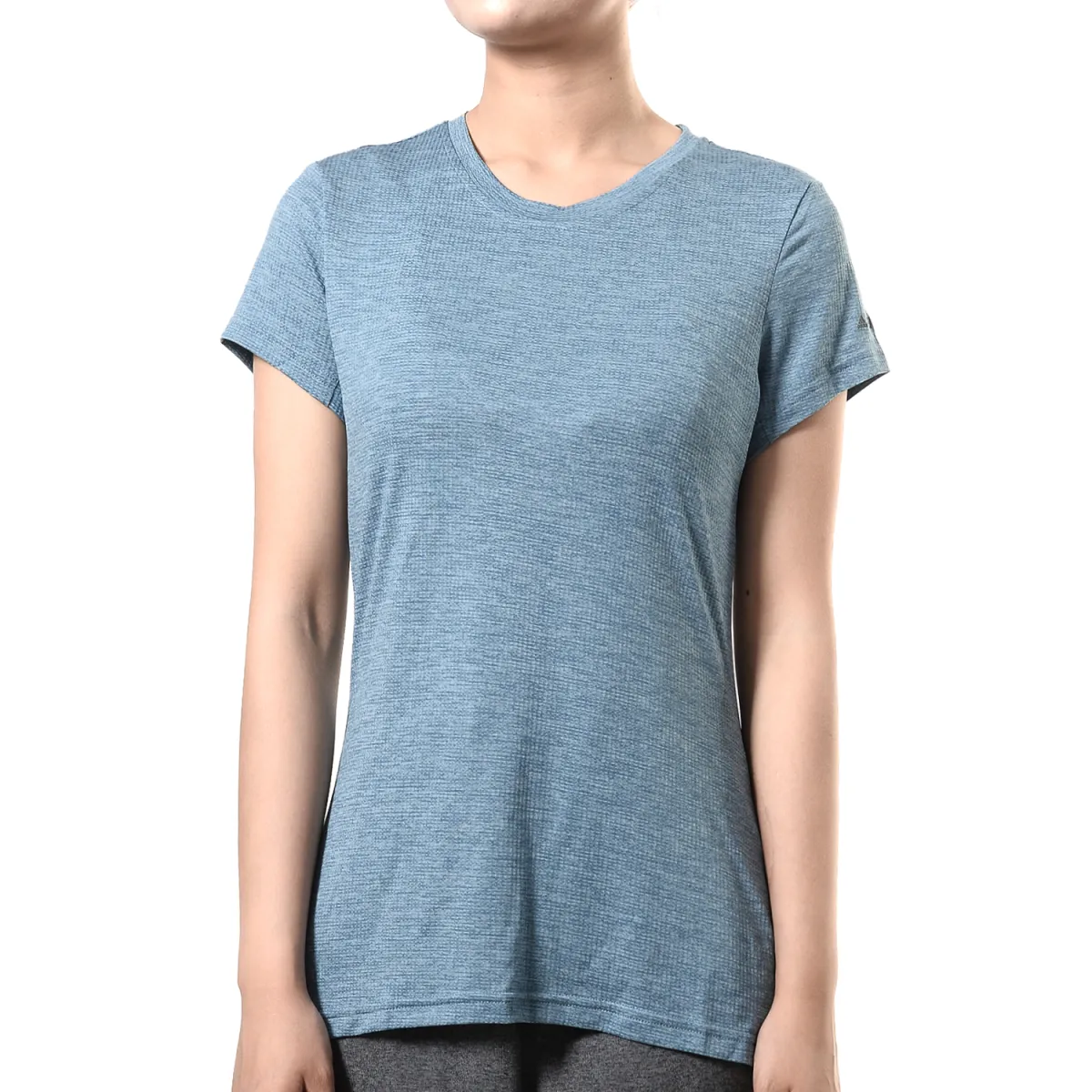 Adidas T-Shirts Women's Blue Crew Neck Moderate Straight Fit