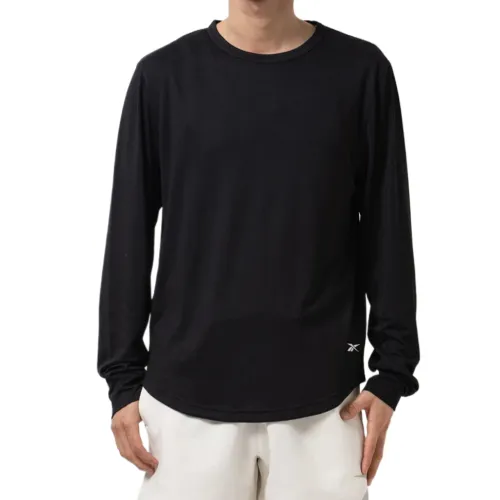 Reebok T Shirts Men's Black Crew Neck Moderate Straight Fit
