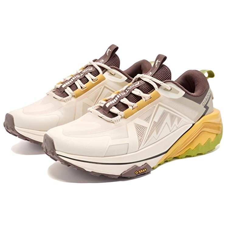QIAODAN Slip Resistant And Breathable Low top Casual Running Shoes Men’s Beige Brown