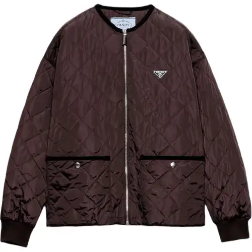 PRADA Triangle logo Quilted Jacket