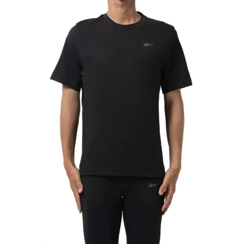 Reebok T Shirts Men's Black Crew Neck Moderate Straight Fit
