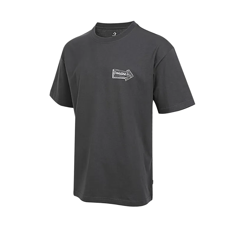 Converse T-Shirts Men's Black Crew Neck Moderate