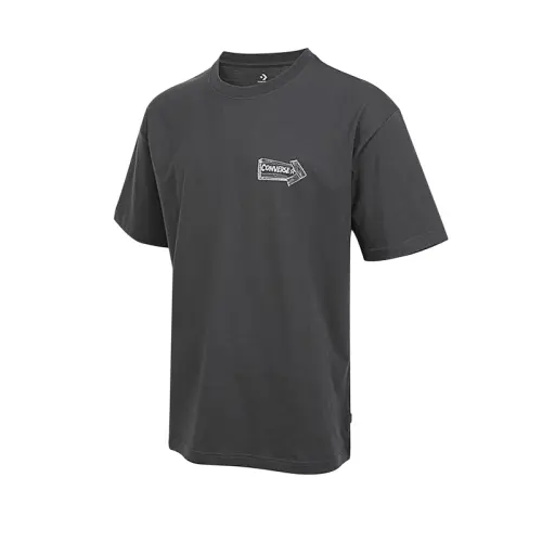 Converse T Shirts Men's Black Crew Neck Moderate