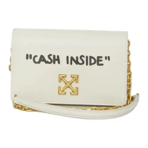 OFF WHITE Calfskin Crossbody Bag, Shoulder Bag Women's White