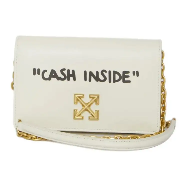 OFF WHITE Calfskin Crossbody Bag, Shoulder Bag Women's White