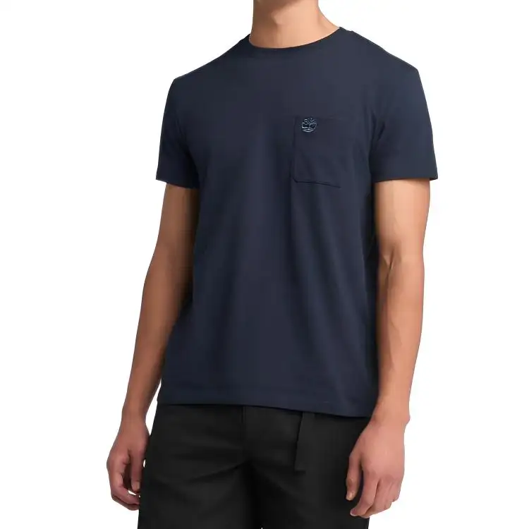 Timberland T Shirts Men's Blue Crew Neck Moderate