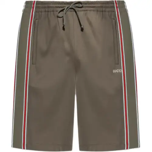 GUCCI Cotton Piquet Shorts With Embroidery