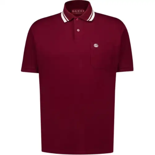 GUCCI Embroidery Piquet Short Sleeve Polo Shirt
