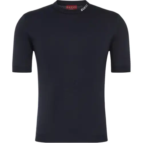 GUCCI Silk Cotton T shirt With GUCCI Intarsia