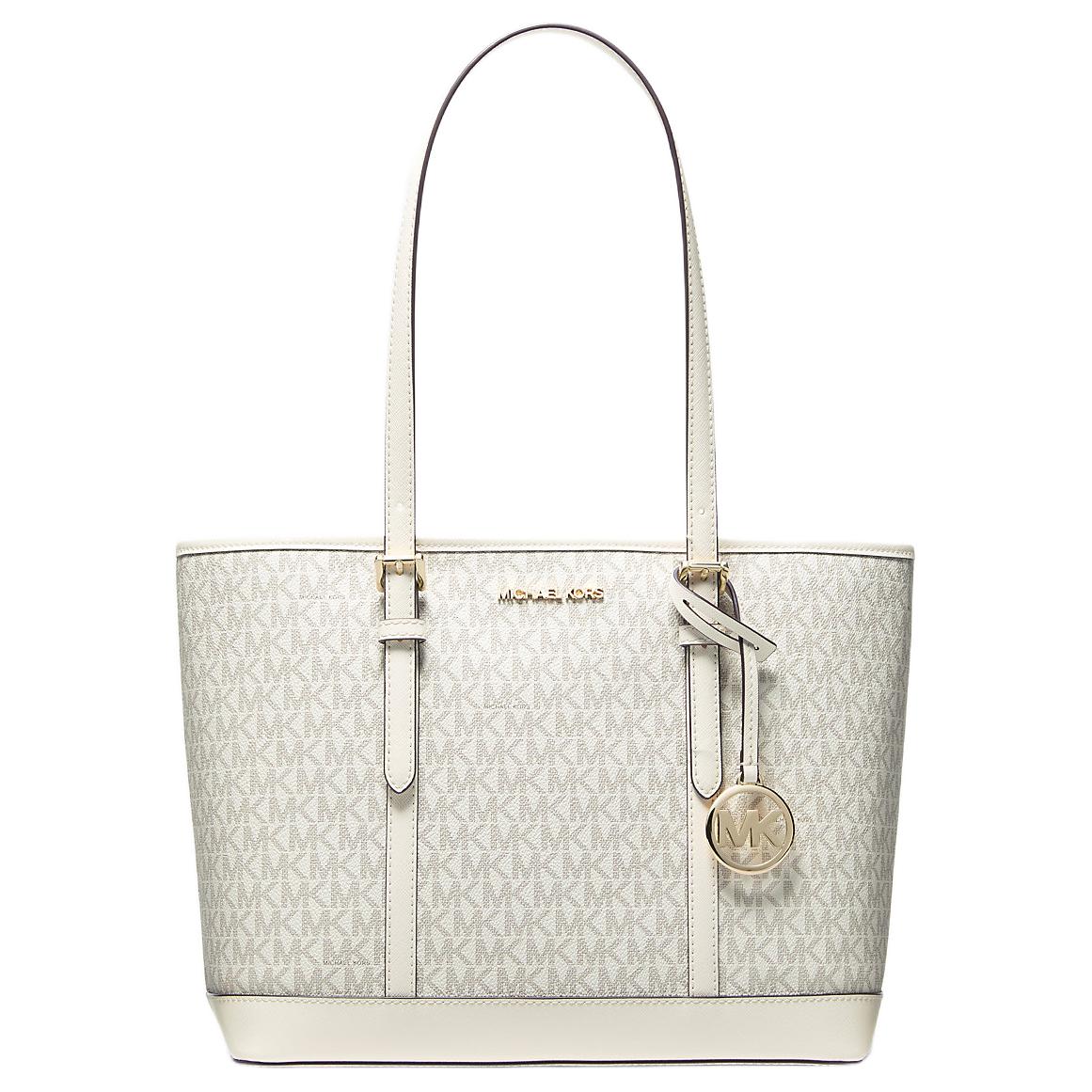 Женская сумка MICHAEL KORS MK Jet Set Travel (кремово-белая)