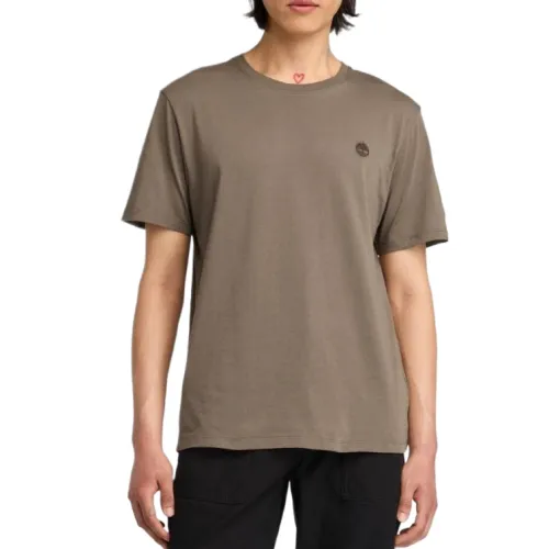 Timberland T Shirts Men's Brown Crew Neck Moderate Straight Fit