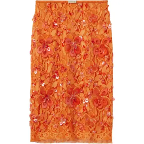 GUCCI Flora Lace Skirt With Beads