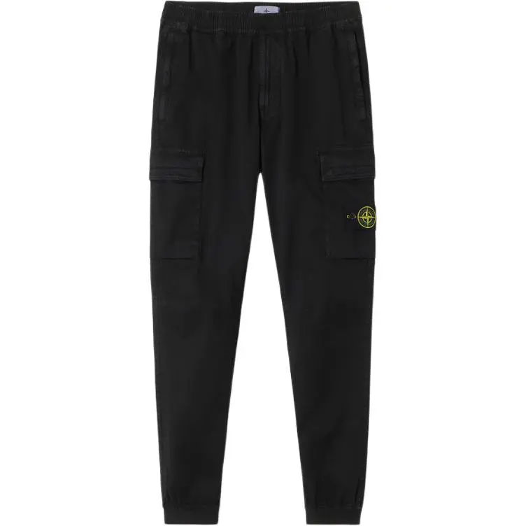STONE ISLAND Logo Patch Straight Leg Trousers