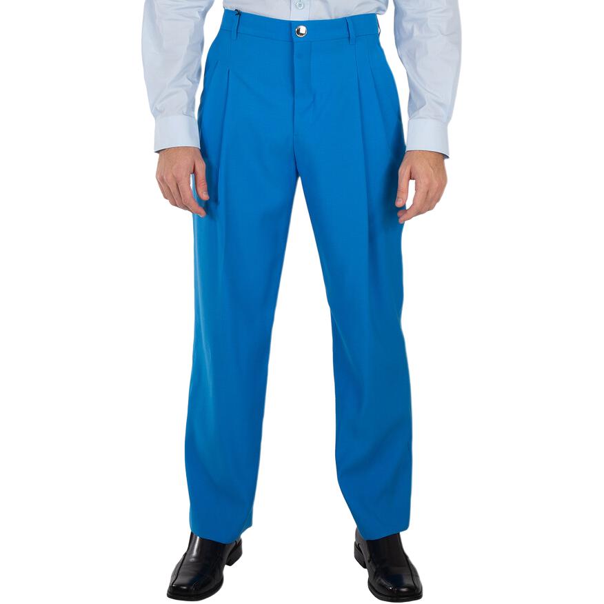 Burberry Suit Pants Men's Blue Moderate Straight Fit Pants