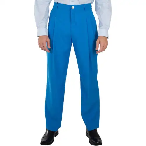 Burberry Suit Pants Men's Blue Moderate Straight Fit Pants
