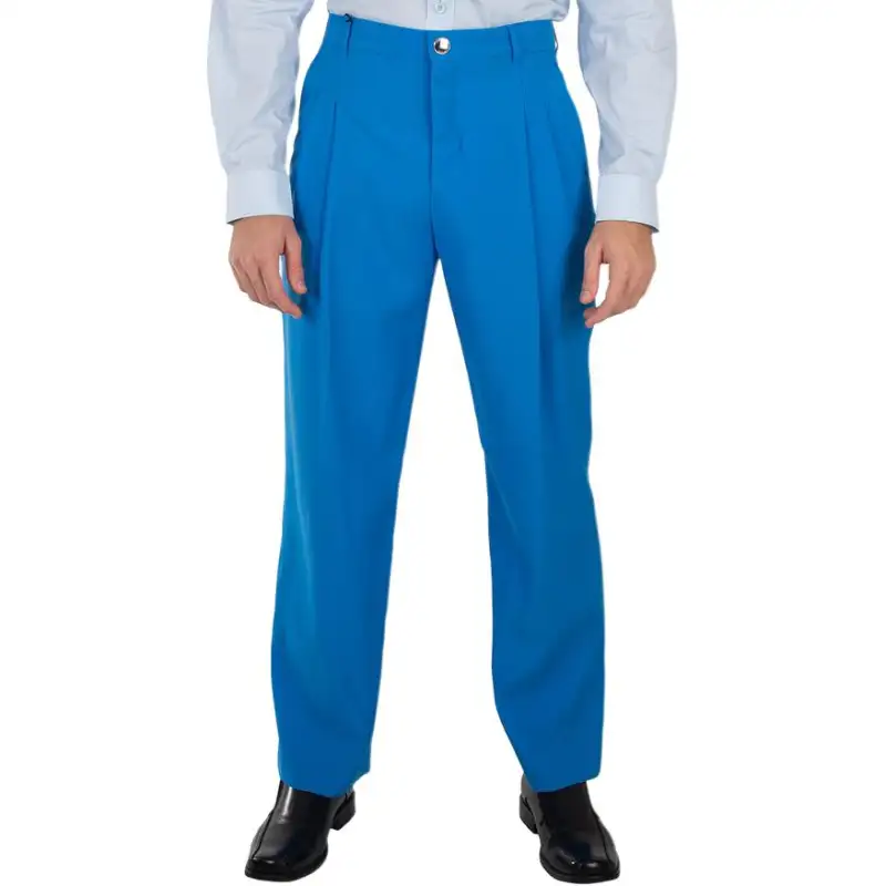Burberry Suit Pants Men's Blue Moderate Straight Fit Pants