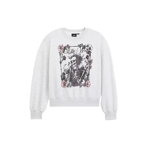 Vans Sweatshirts Women's Heather Gray Crew Neck Moderate Regular