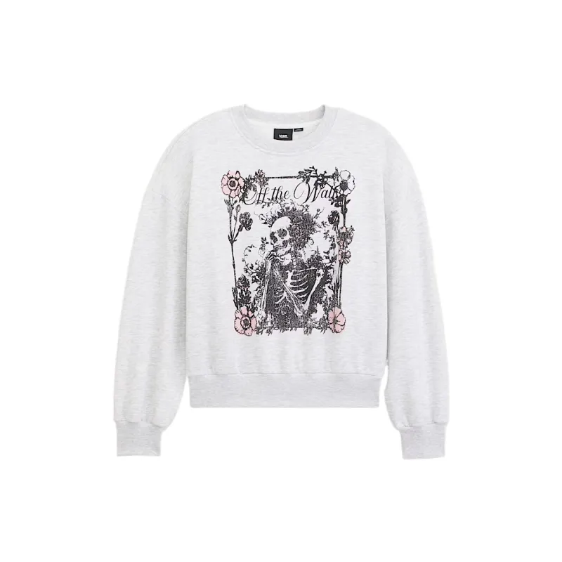 Vans Sweatshirts Women's Heather Gray Crew Neck Moderate Regular