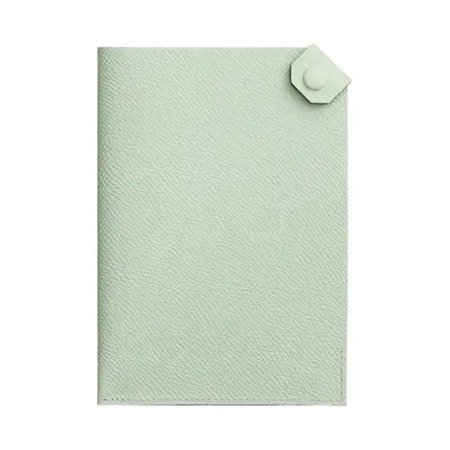 HERMES Tarmac Cow Leather Card Holder Passport Holder Women's 0S Vert Fizz Bubble Green