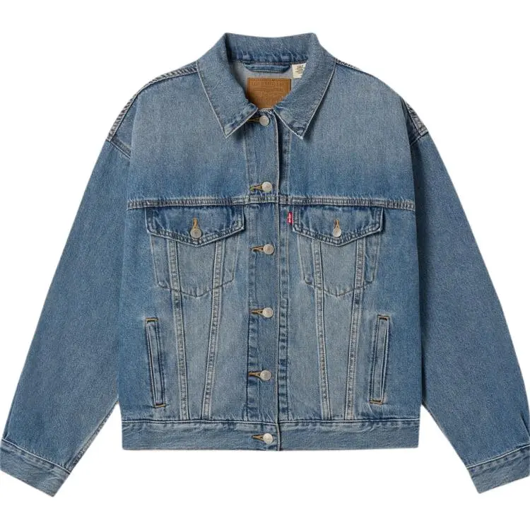 Levi's Denim Jackets Women's Medium Blue Lapel Moderate Straight Fit