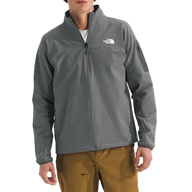 THE NORTH FACE Jackets Men's Gray Stand Collar Moderate Soft Shell