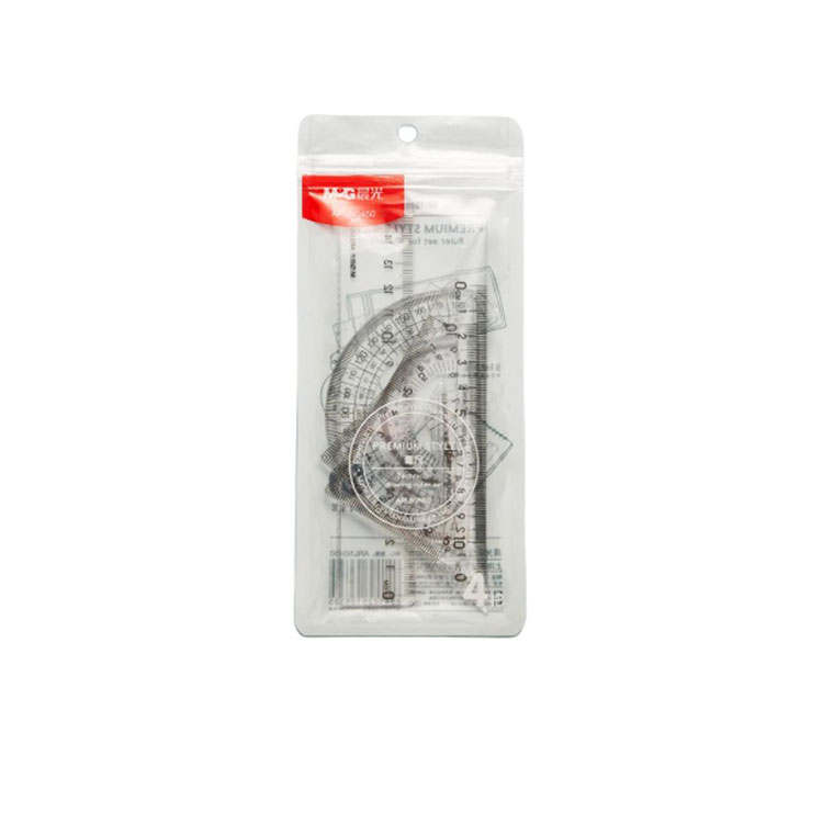 M&G M&G Confucius Temple Blessing Ruler Set of Four, Anti-stick and Non-stick, Measurement and Drawing, Various Ruler Triangles