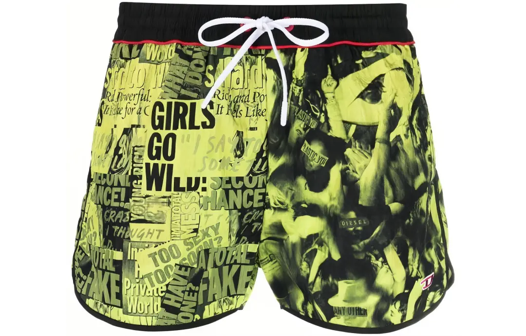 DIESEL Casual Shorts Men's Fluorescent Yellow Moderate