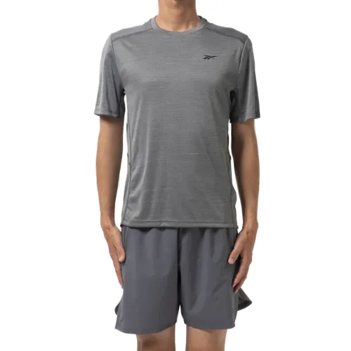 Reebok T Shirts Men's Gray Crew Neck Moderate Straight Fit