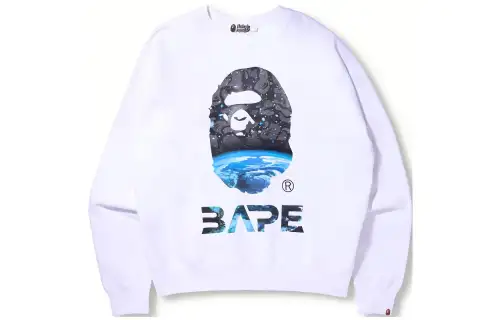 Bape Space Camo Ape Head Loose Fit Crewneck