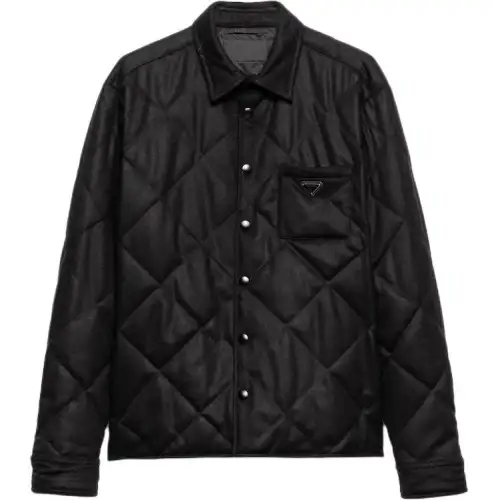 Prada Button-Up Quilted Jacket