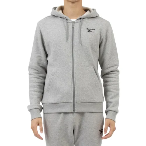Reebok Sweatshirts Men's Gray Hooded Moderate