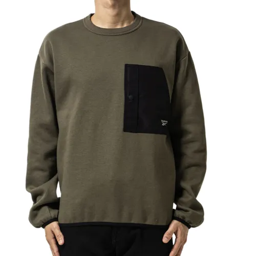 Reebok Sweatshirts Unisex Green Crew Neck Moderate Regular