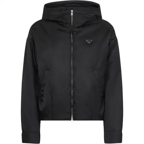 Prada hooded button-cuff jacket